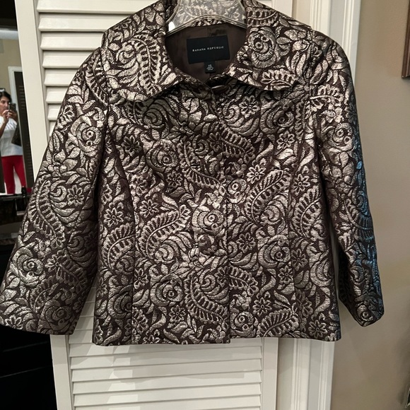 Banana Republic Metallic Brocade Jacket, XS - Picture 1 of 5